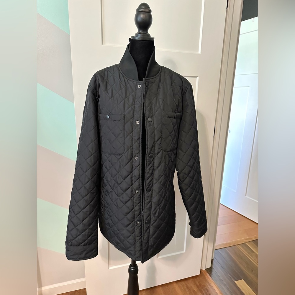 Arizona Jeans Mens Water Resistant Midweight Quilted Jacket Long Black Medium - Picture 2 of 7